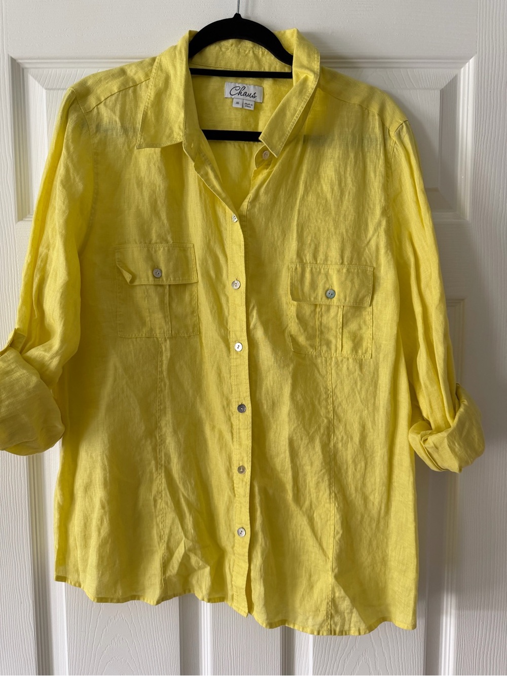 Chaus Yellow Linen Shirt